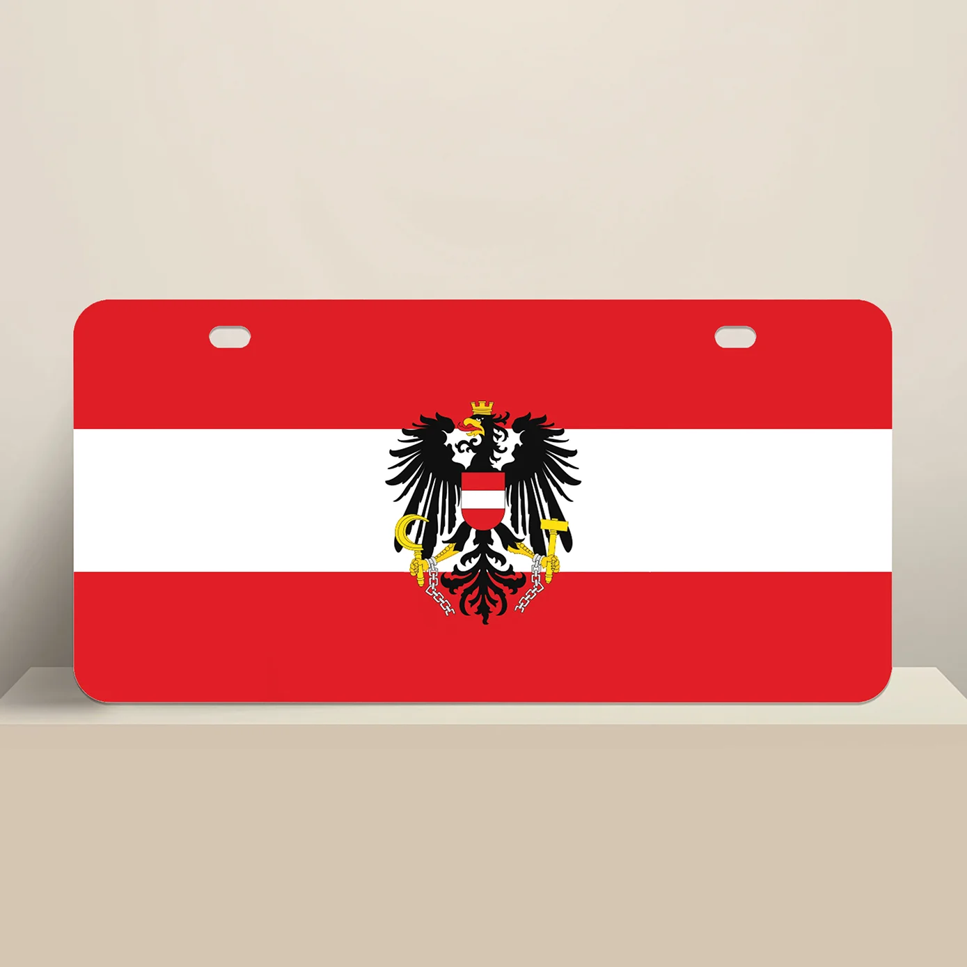 Austria State Flag License Plate