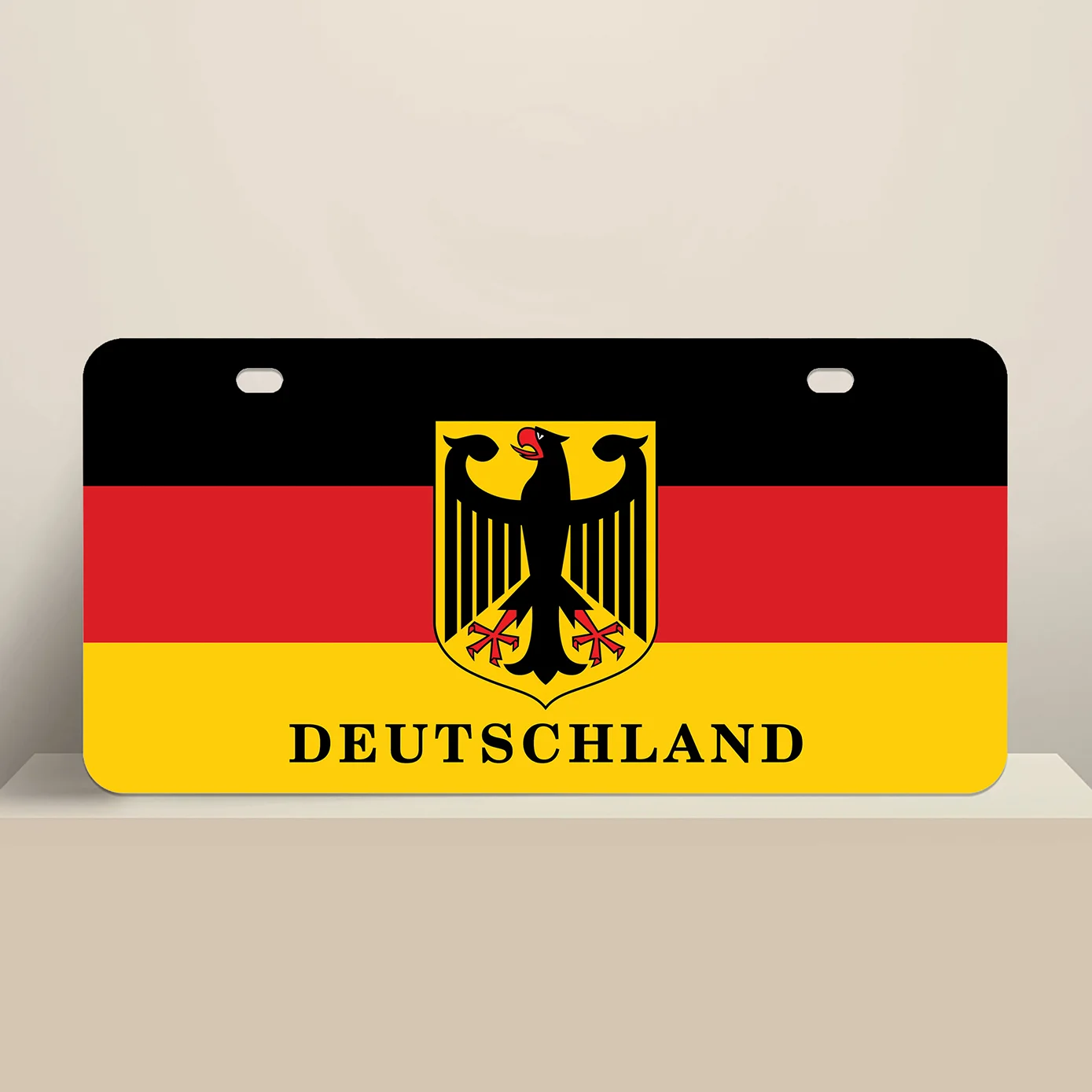 Flag Of Germany With Coat Of Arms License Plate