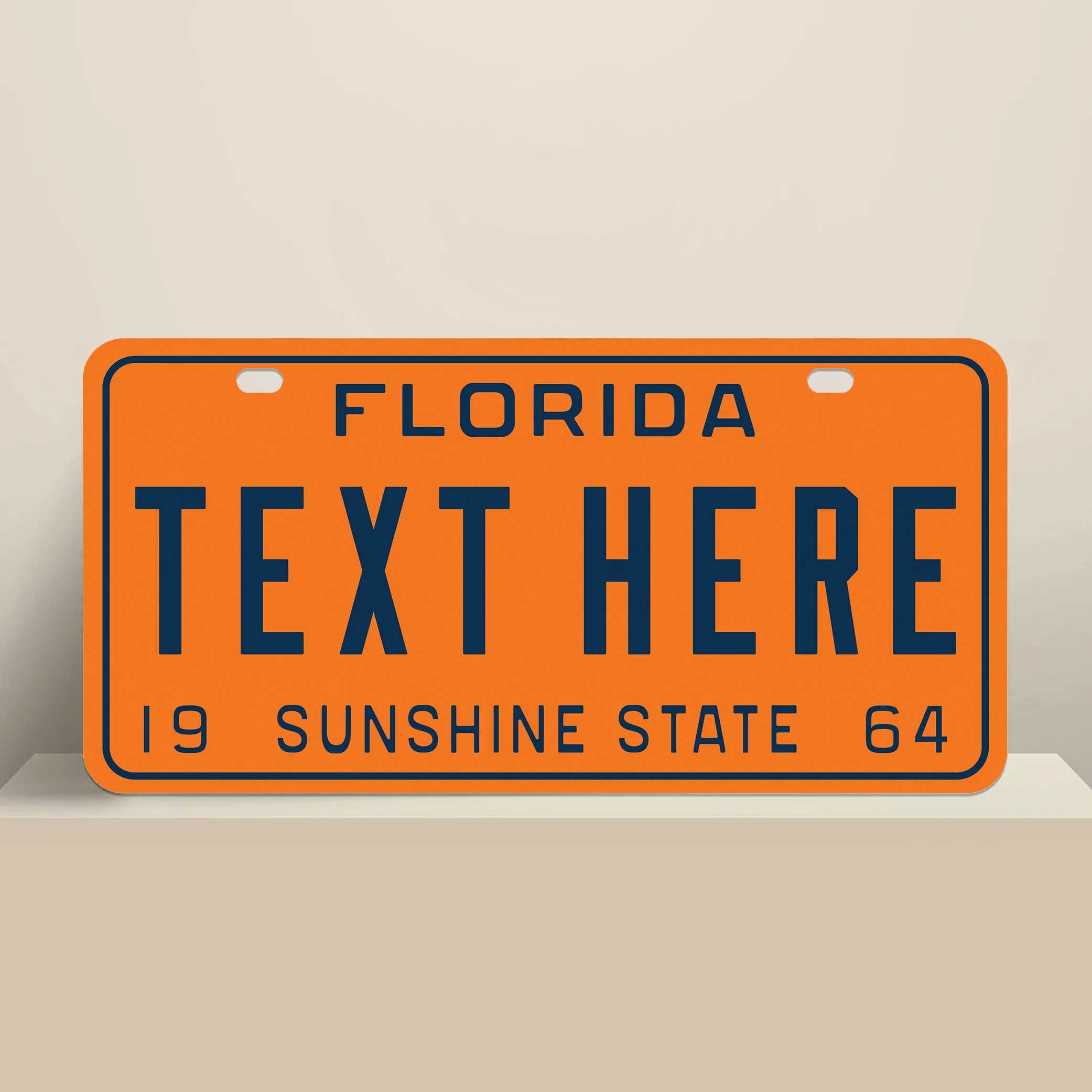 Florida 1964 Orange License Plate