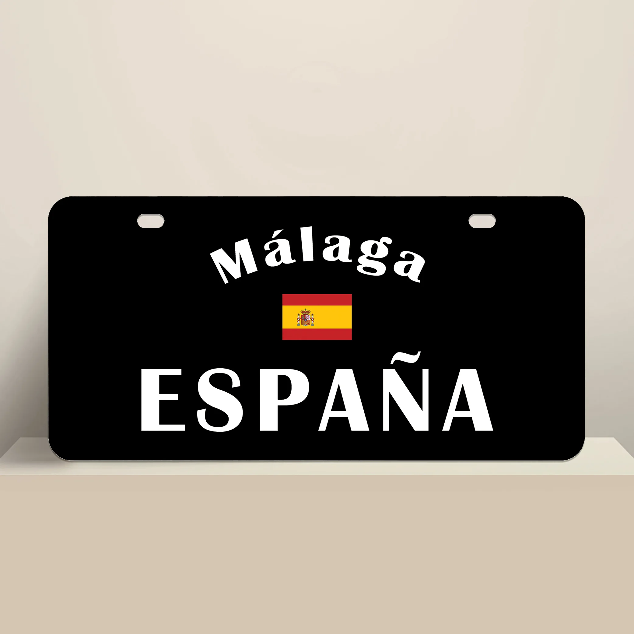 Malaga Black License Plate