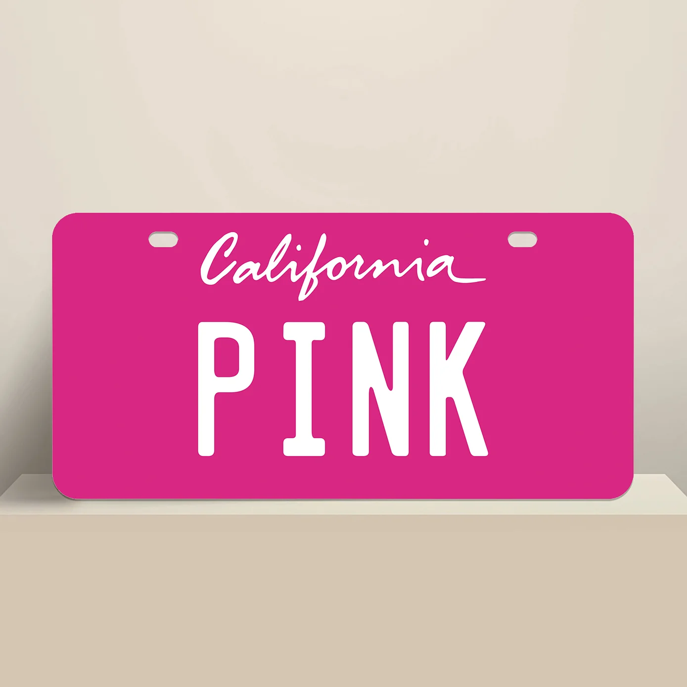 Pink California License Plate